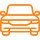 outline of car orange icon